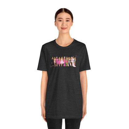 Iconic Pink Doll Hand Drawn Outfits Lineup UNISEX Shirt