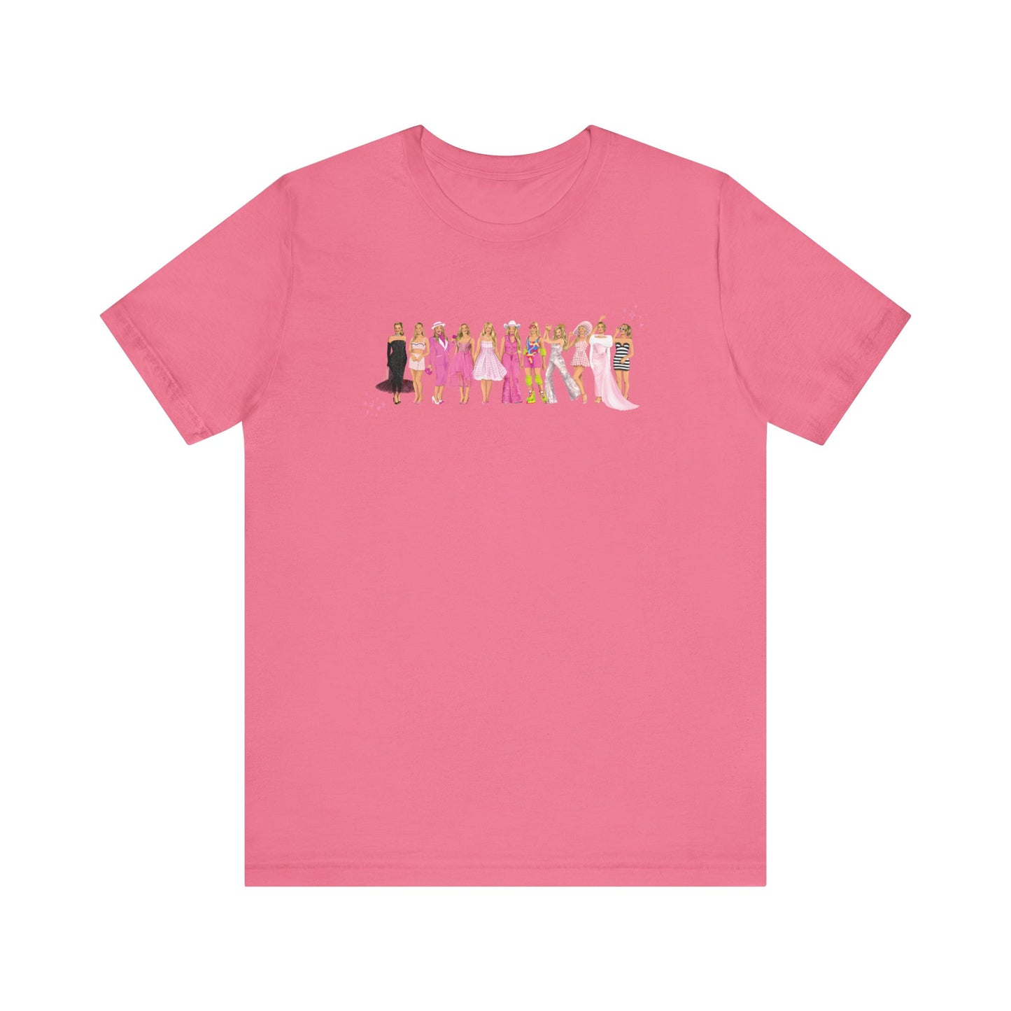 Iconic Pink Doll Hand Drawn Outfits Lineup UNISEX Shirt