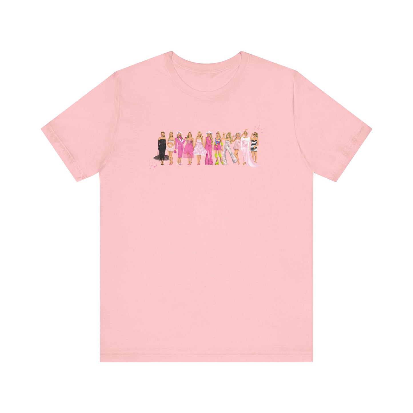 Iconic Pink Doll Hand Drawn Outfits Lineup UNISEX Shirt