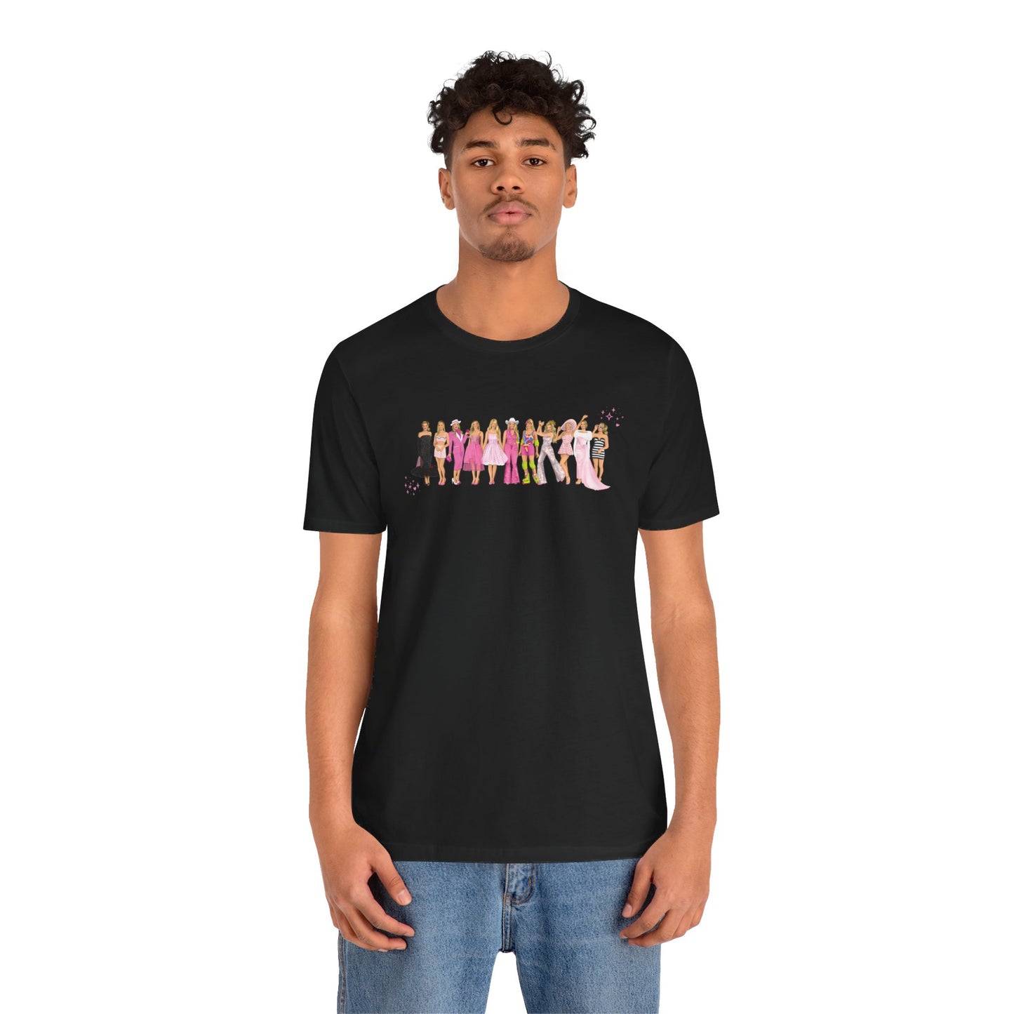 Iconic Pink Doll Hand Drawn Outfits Lineup UNISEX Shirt