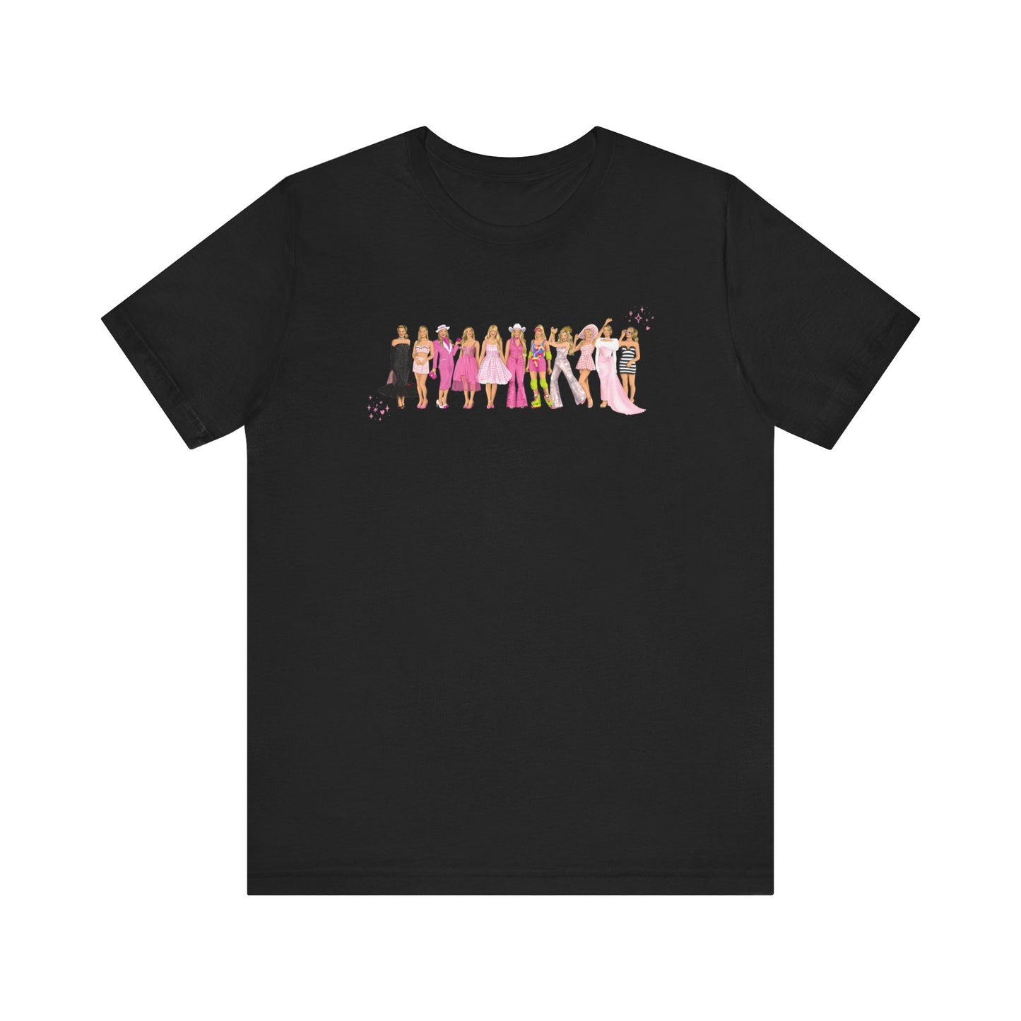 Iconic Pink Doll Hand Drawn Outfits Lineup UNISEX Shirt