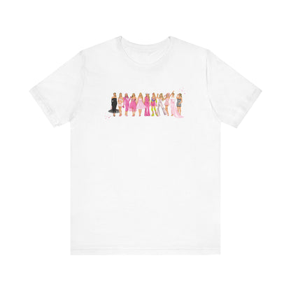 Iconic Pink Doll Hand Drawn Outfits Lineup UNISEX Shirt