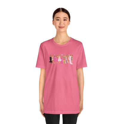 Iconic Pink Doll Hand Drawn Outfits Lineup UNISEX Shirt