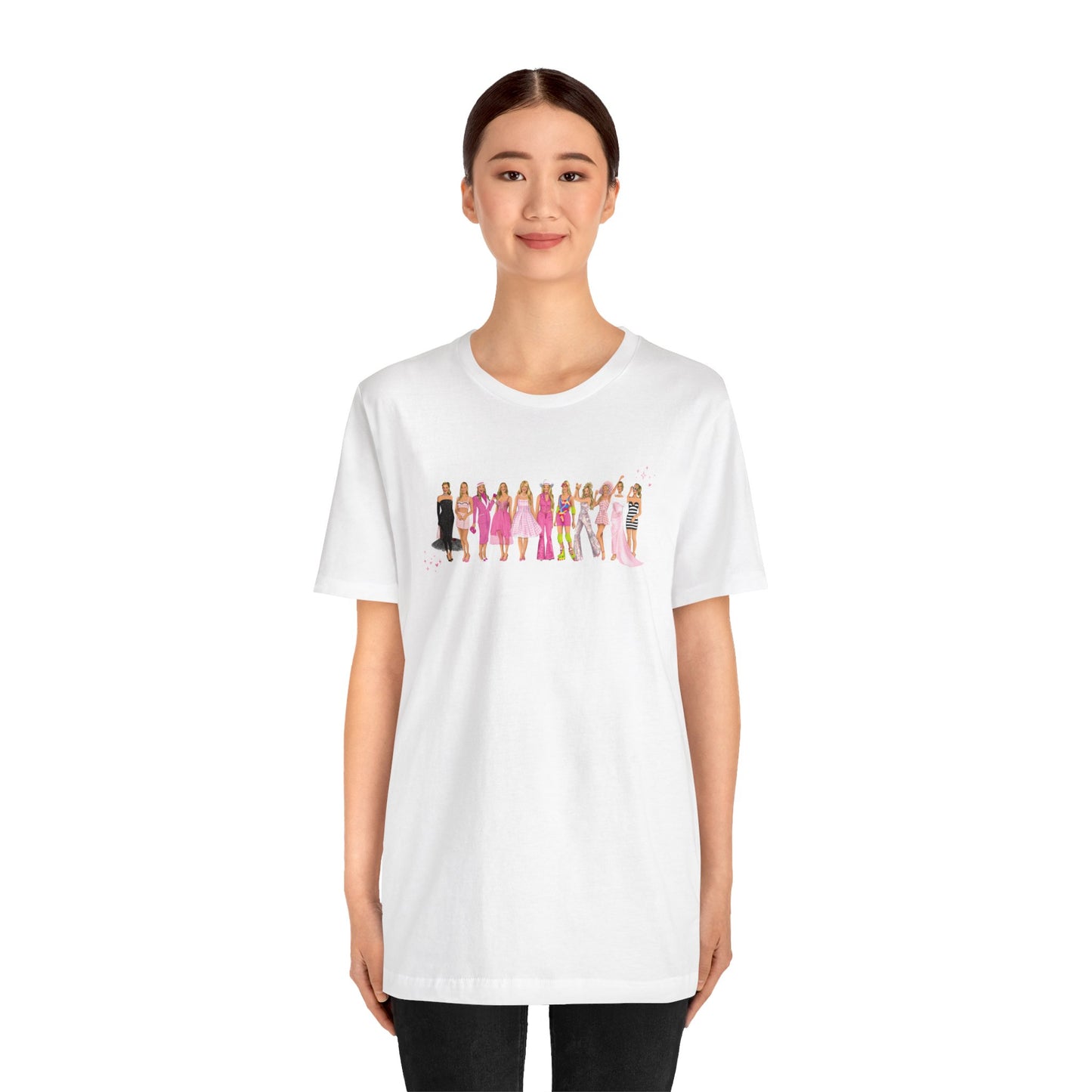 Iconic Pink Doll Hand Drawn Outfits Lineup UNISEX Shirt