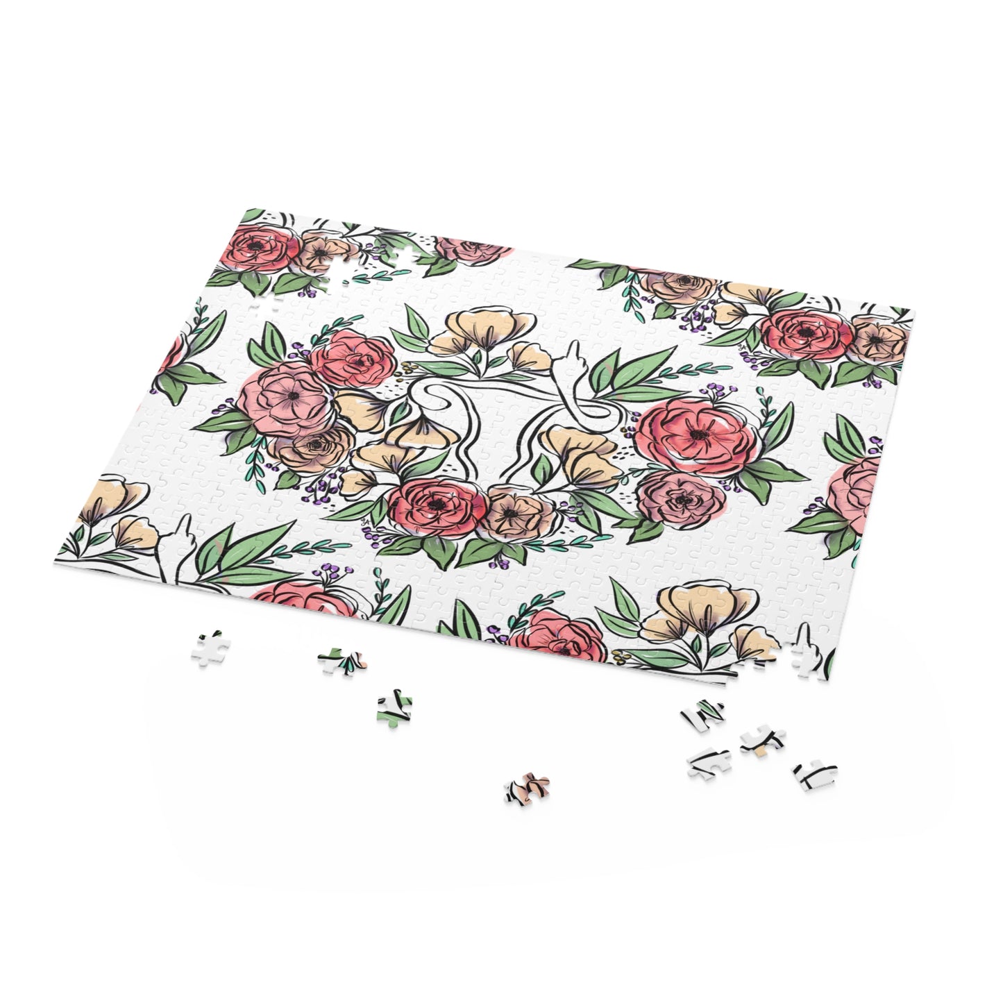 Floral Uterus Hand Drawn Puzzle