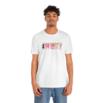 Iconic Pink Doll Hand Drawn Outfits Lineup UNISEX Shirt